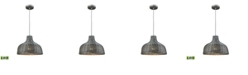 Macy's Pleasant Fields 1 Light Pendant with Graphite Hardware and Gray Wicker Shade